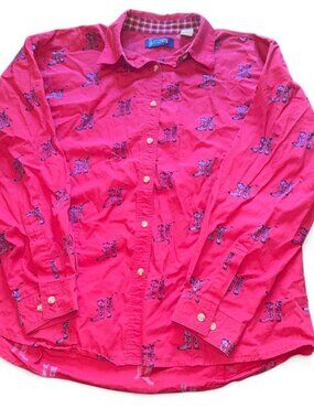 Vintage Women’s Wrangler Blues Pink button-up shirt with purple cowboy boots